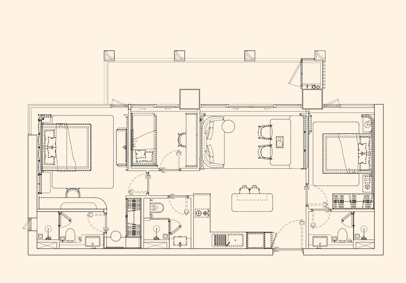 WOLO Mont Kiara floor plan: Type L, 987 sq ft · 3 bedrooms, 3 bathrooms