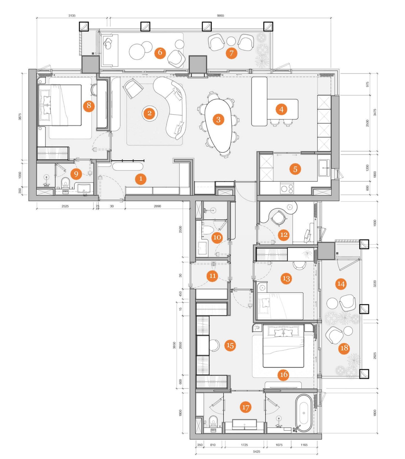 WOLO Mont Kiara floor plan: Penthouse: Calm in Bloom (Type D), 1,767 sq ft · 4 bedrooms incl. junior master · 1 of 4 designs