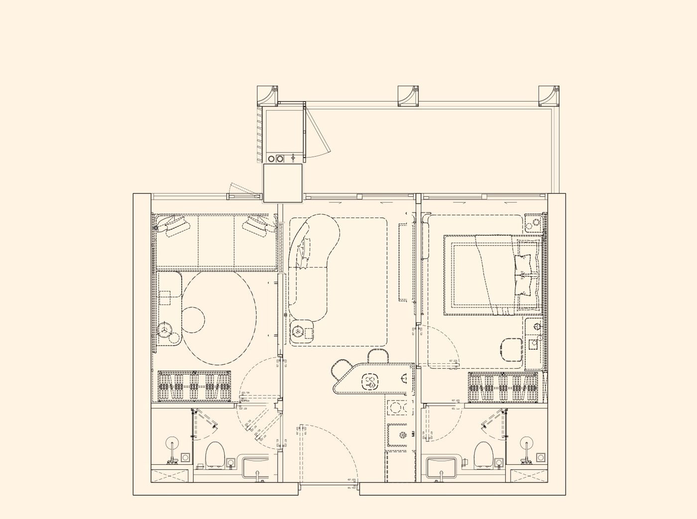 WOLO Mont Kiara floor plan: Type S, 606 sq ft · 2 bedrooms, 2 bathrooms